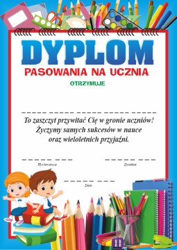 Dyplom  na pasowanie ucznia 