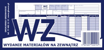 DRUK  WZ 1/3 A3 WYDANIE MATERIAŁÓW NA ZEWNĘTRZ