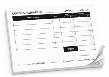 Dowód sprzedaży A7 Bloczki samokopiujące Drukarnia GreenHouse
