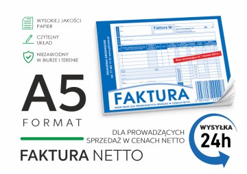 FAKTURA DLA PROWADZĄCYCH  działalność W CENACH NETTO  A5