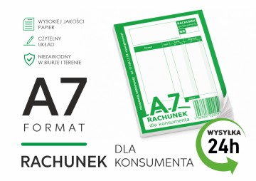 Rachunek dla konsumenta A7 – bloczek rachunków