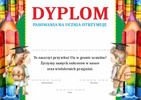 Dyplom na pasowanie ucznia