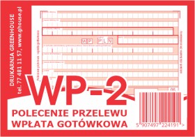 Polecenie przelewu A6: polecenie wpłaty,  rozliczenie bezgotówkowe, druki przelewu, polecenie wpłaty, wpłata gotówkowa, polecenie zapłaty Bloczek składa się z oryginału i kopii w kolorze czerwonym oraz czarnym. Drukowany na Papierze samokopiującym o gramaturze 60g w rozmiarze A6 (148105 mm). Polecenie przelewu jest klejone po krótszym boku, dodatkowo jest usztywnione tekturową okładką: przód/tył. Najtaniej w Polsce
