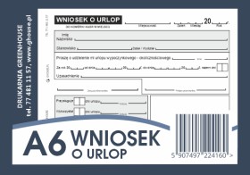 WNIOSEK O URLOP najtaniej w Polsce tanio szybka wysyłka