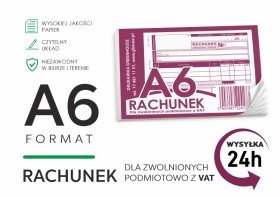 RACHUNEK DLA ZWOLNIONYCH PODMIOTOWO Z VAT A6